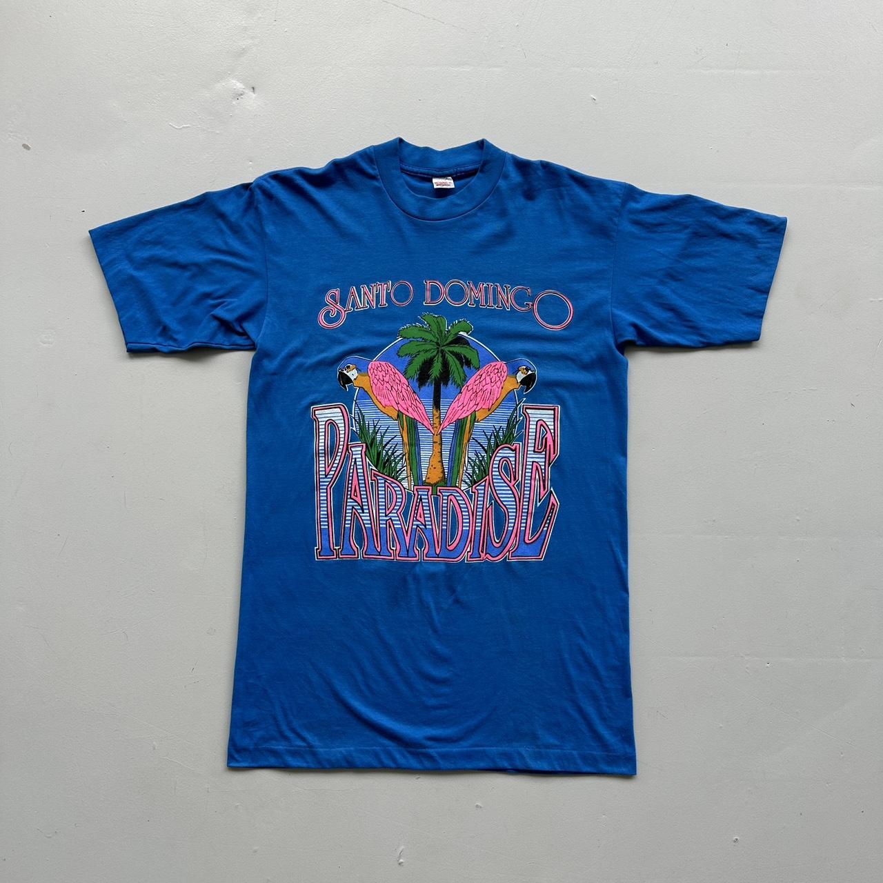 Blue Santa Domingo Paradise 90s Vintage T-shirt - Medium