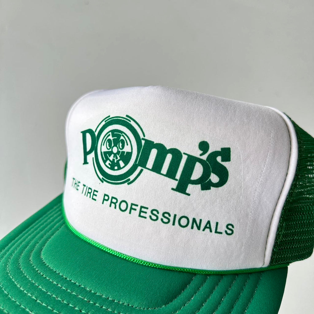 Green / White Pomp’s Mesh and Foam Trucker SnapBack Cap