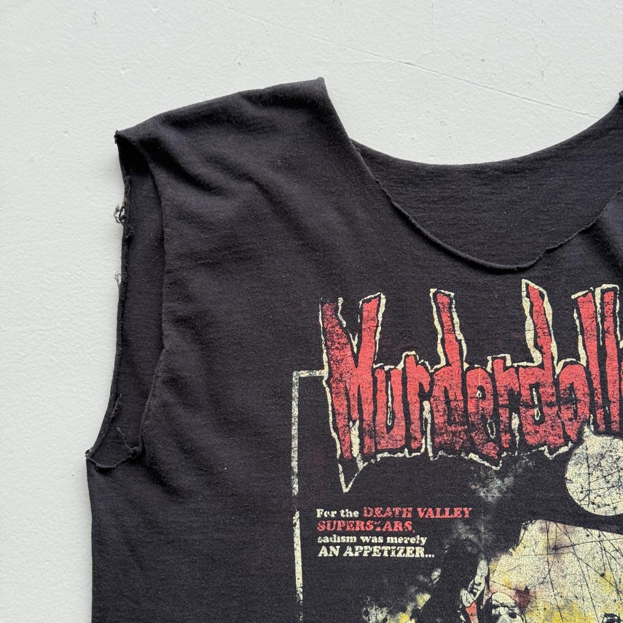 Black Murder Dolls 00s Vintage Graphic Hand Cut Vest T-Shirt - XS