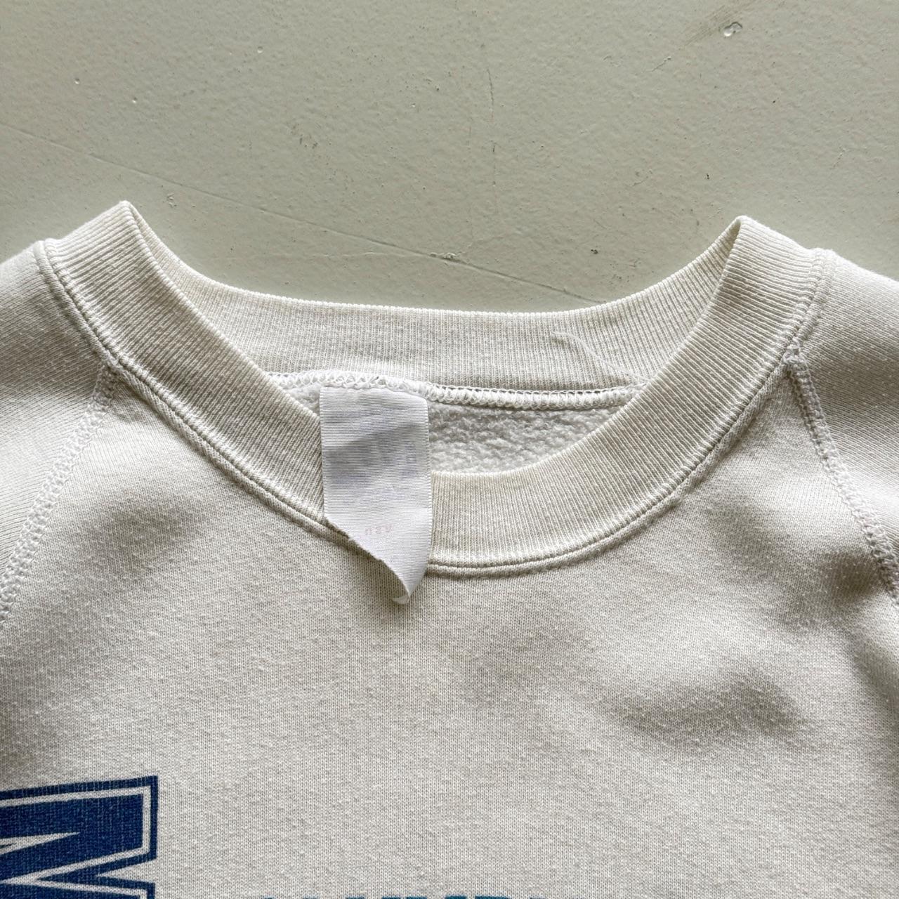 White Marsielle Football 90s Vintage Graphic Sweatershirt - Small
