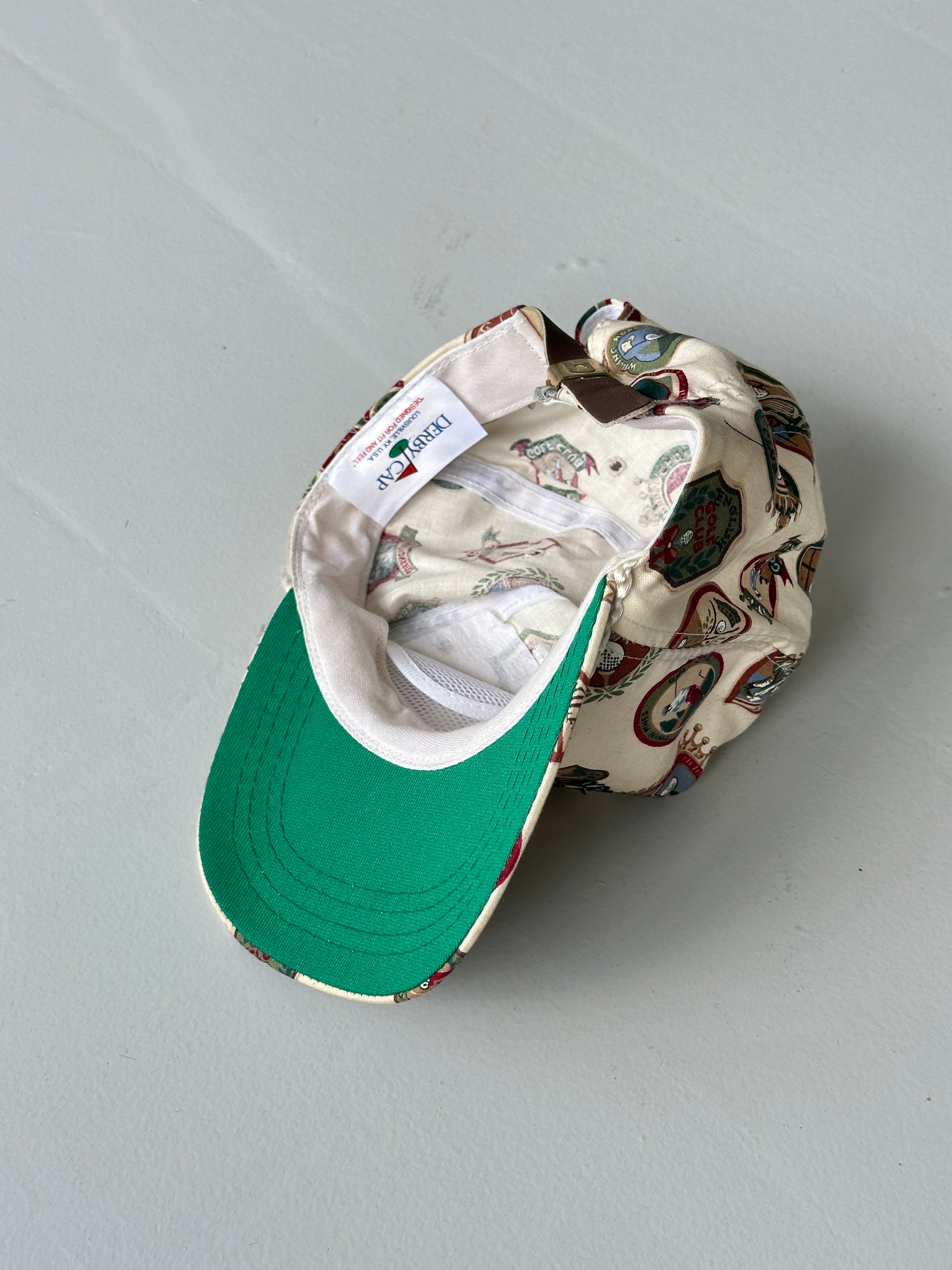 Cream Myrtle Beach Invitational Golf Vintage Leather Strap Trucker Cap
