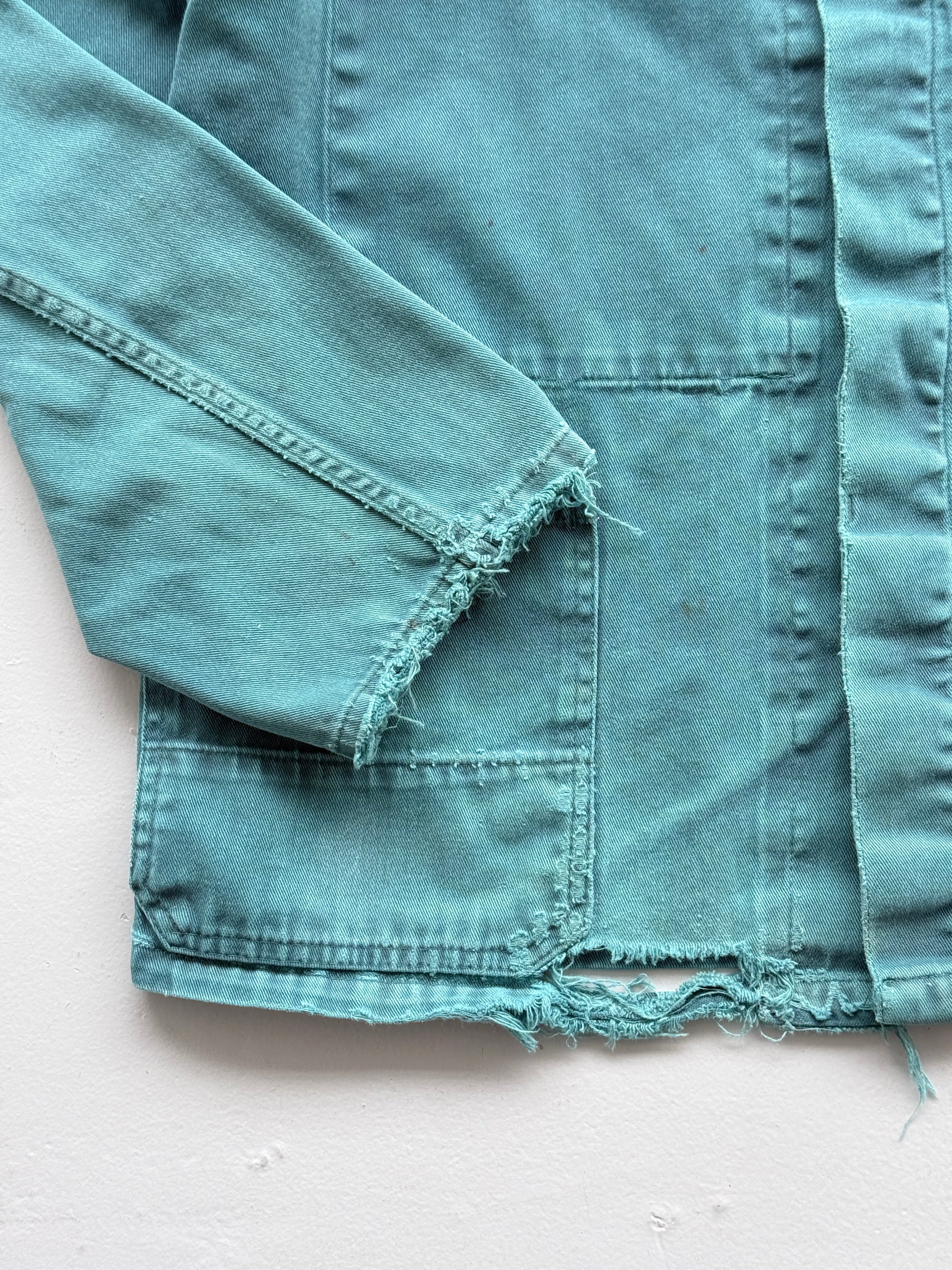 Teal French Vintage Workwear Chore Jacket 80's CH381 - Small