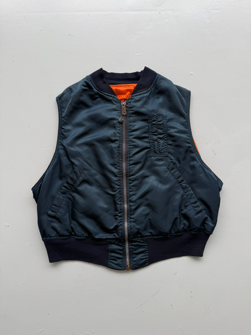 Alpha Industries Reversible Made in USA 80s Vintage MA-1 Bomber Vest