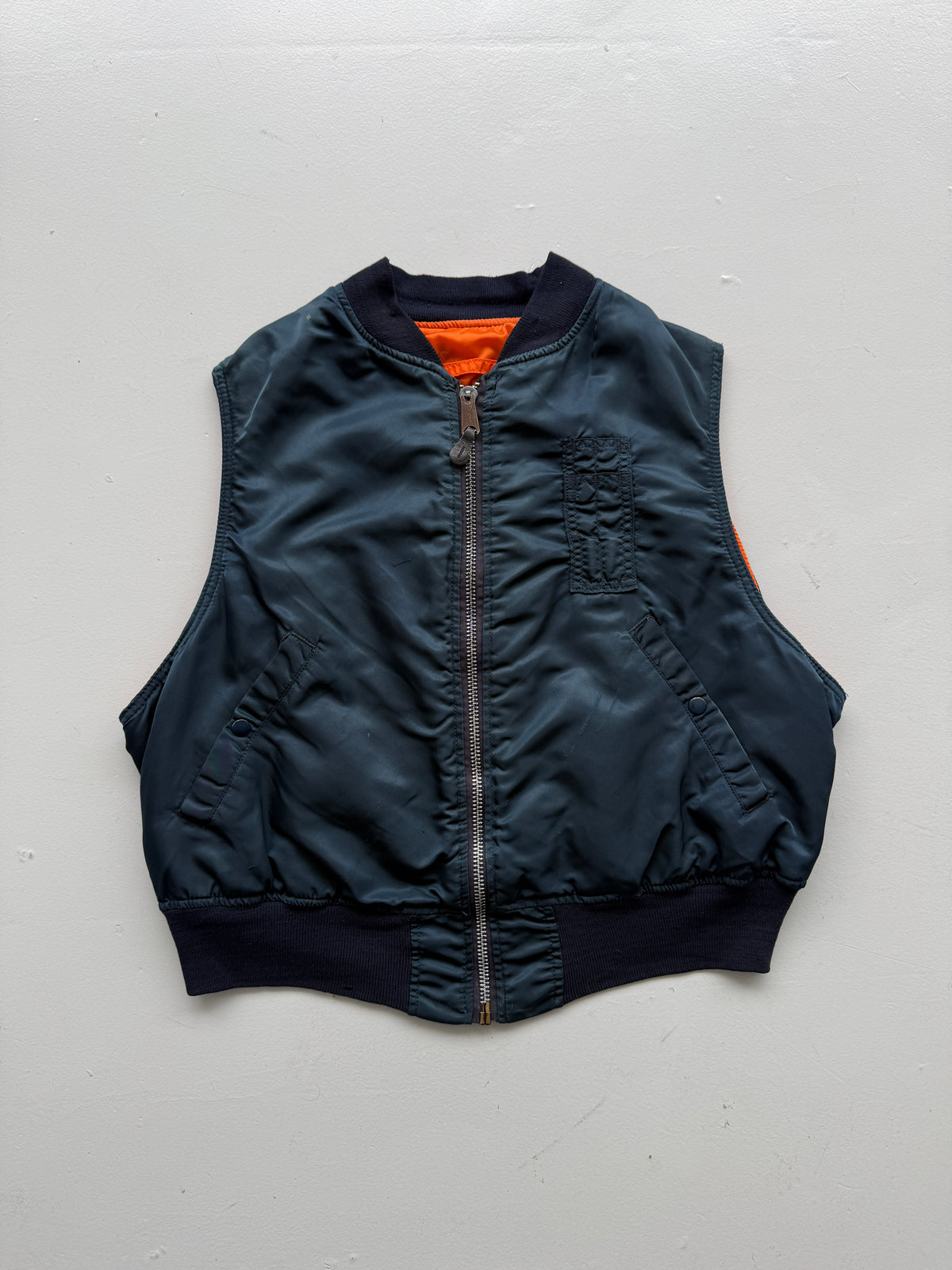 Alpha Industries Reversible Made in USA 80s Vintage MA-1 Bomber Vest