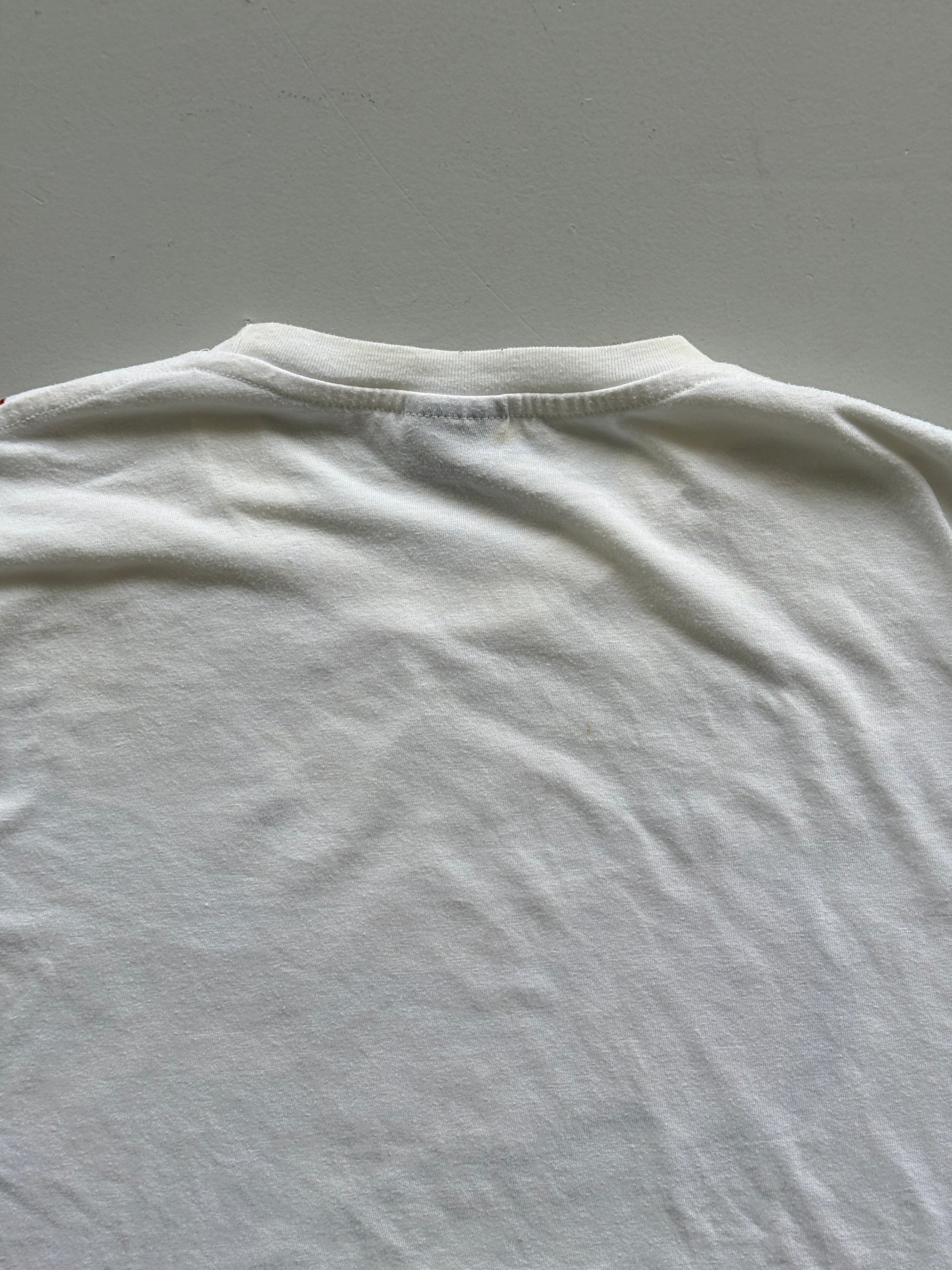 White Bullet Noise 00's Vintage Y2K Graphic T-Shirt - Large