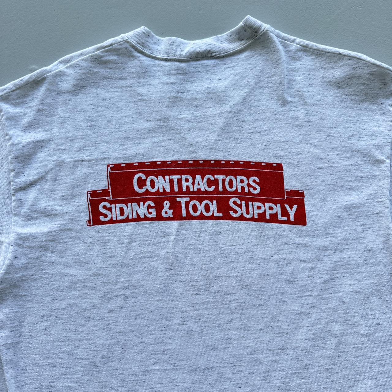 Grey Side Swiper Contractor Vintage 90s T-shirt - XL