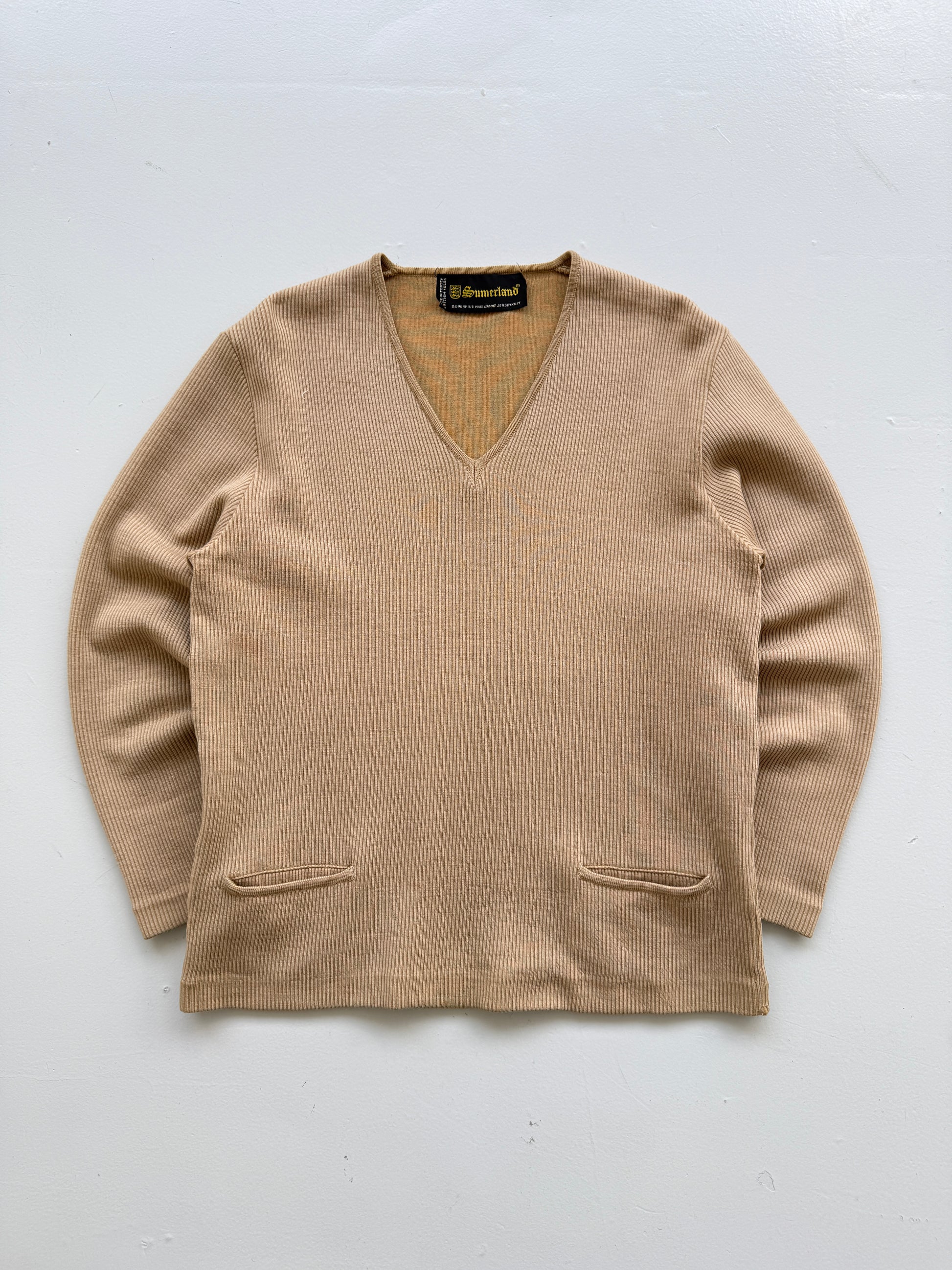 Sumerland British Isles Made in Jersey 70's Vintage Wool Knit Jumper - Small/Med