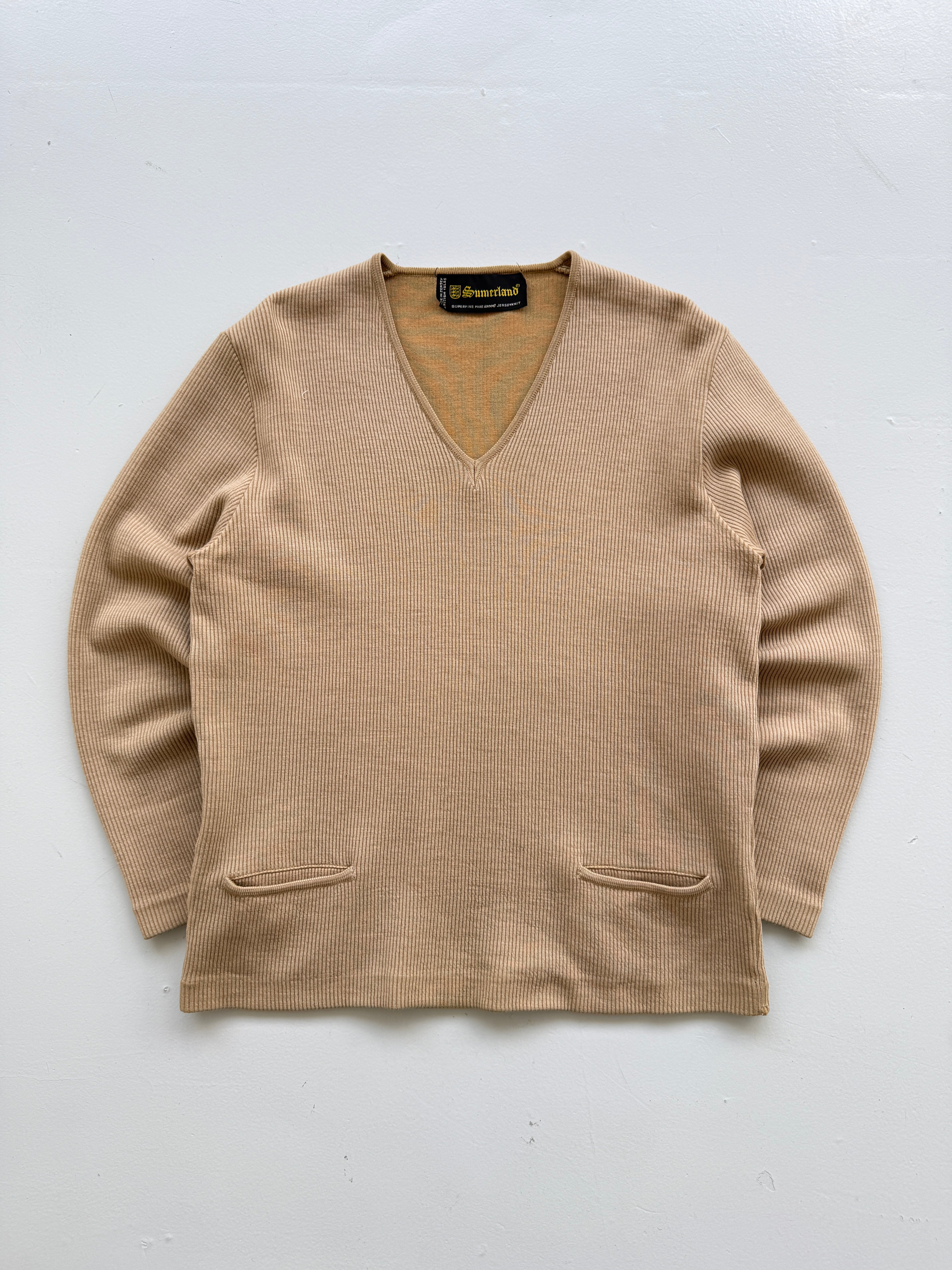 Sumerland British Isles Made in Jersey 70's Vintage Wool Knit Jumper - Small/Med