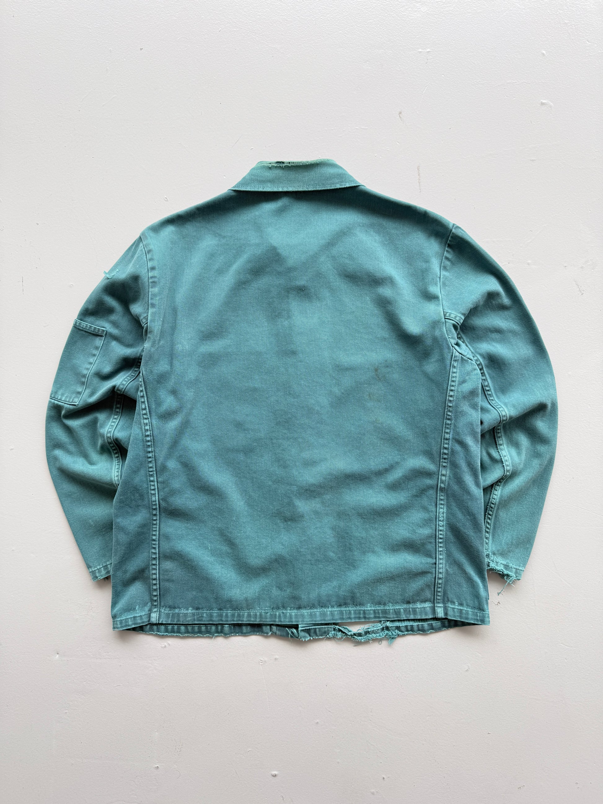 Teal French Vintage Workwear Chore Jacket 80's CH381 - Small