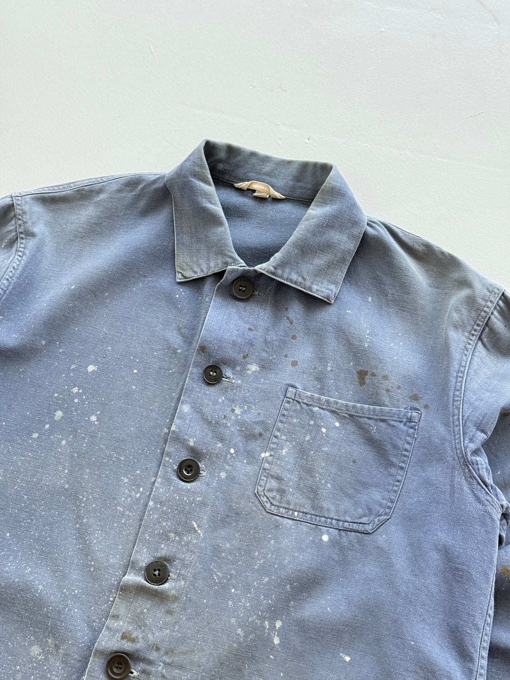 Thrashed Blue French Vintage Workwear Chore Jacket CH359 - Small