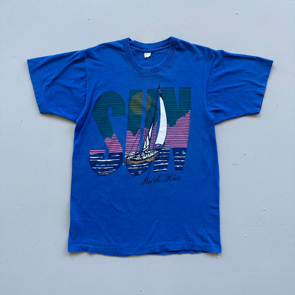Blue SUN 90s Vintage T-shirt - Medium