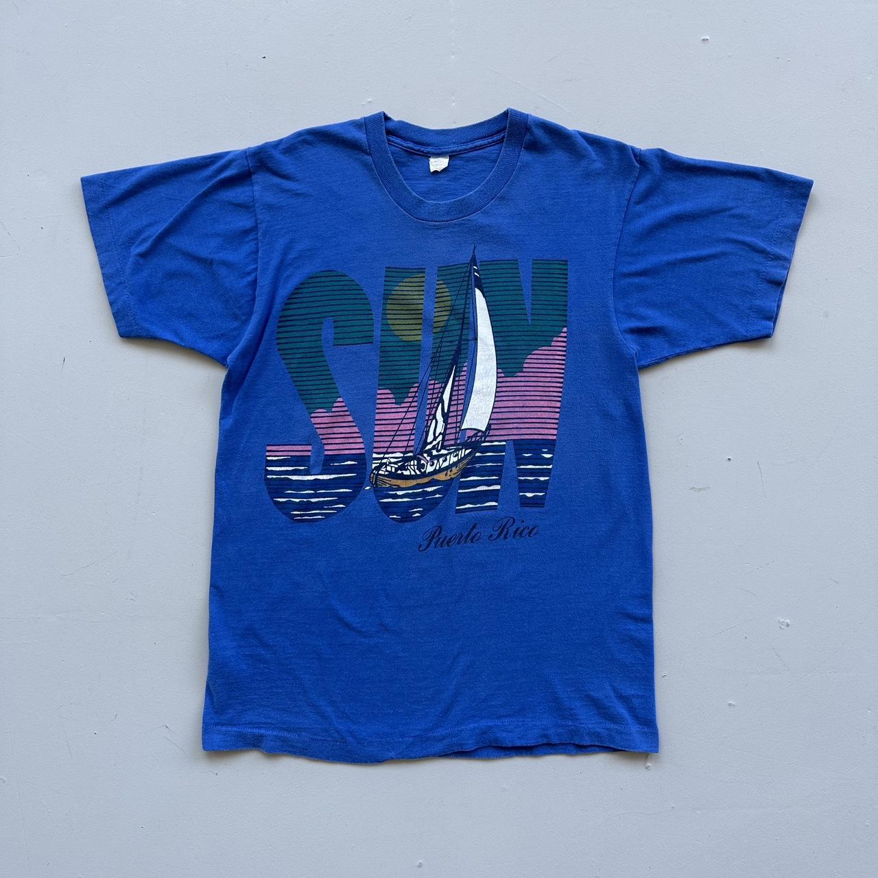 Blue SUN 90s Vintage T-shirt - Medium