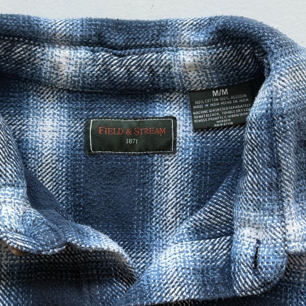 Blue Plaid Field and Stream 90’s Vintage Flannel Shirt - Medium