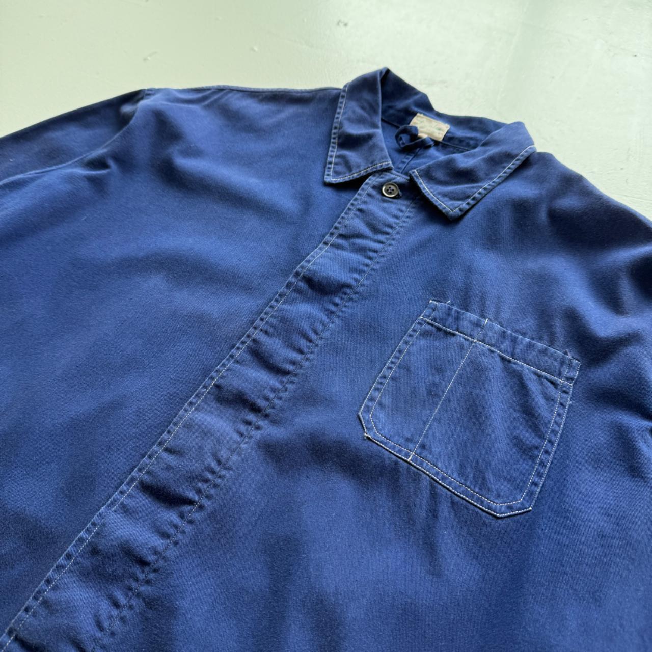 Blue French Workwear Style 80’s Vintage Chore Jacket - Large