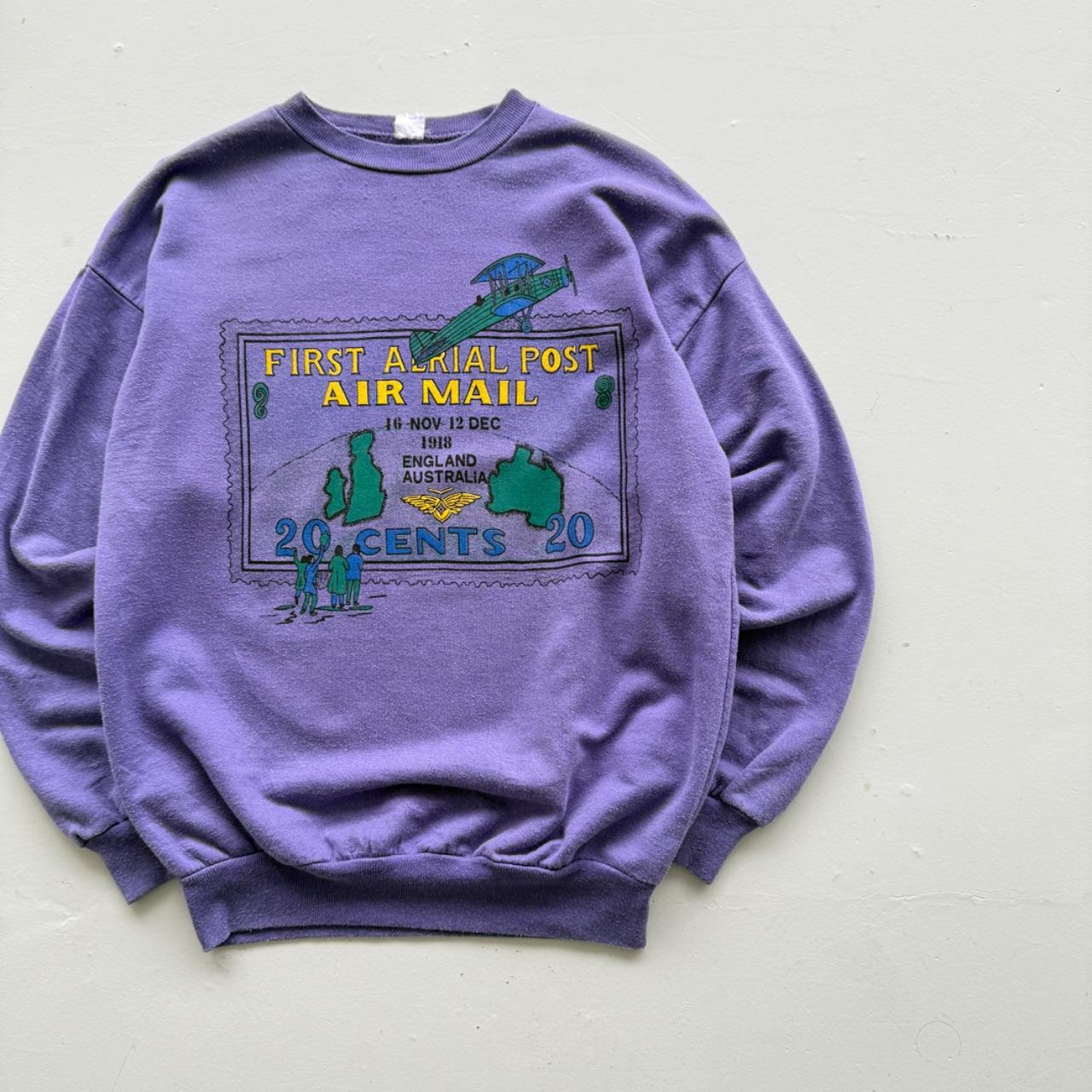 Purple Air Post 80’s Vintage Graphic Sweatshirt - Large