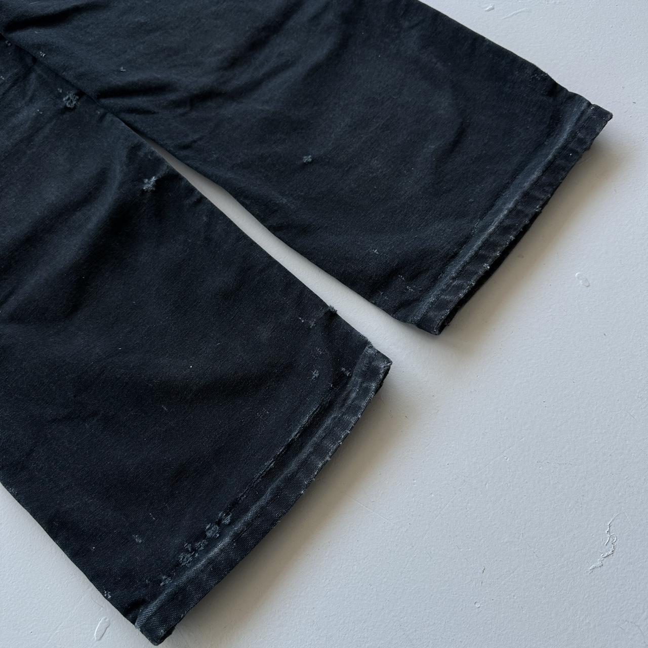 Carhartt Black Canvas Vintage Thrashed Heavily Worn Double Knee Pants - 30 x 30