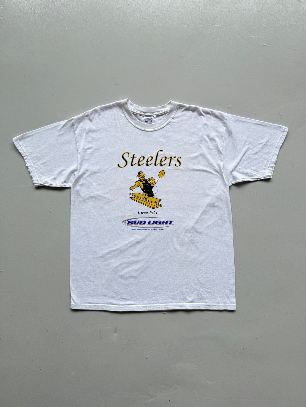 White Pittsburgh Steelers 90's Vintage NFL Graphic T-Shirt - XL