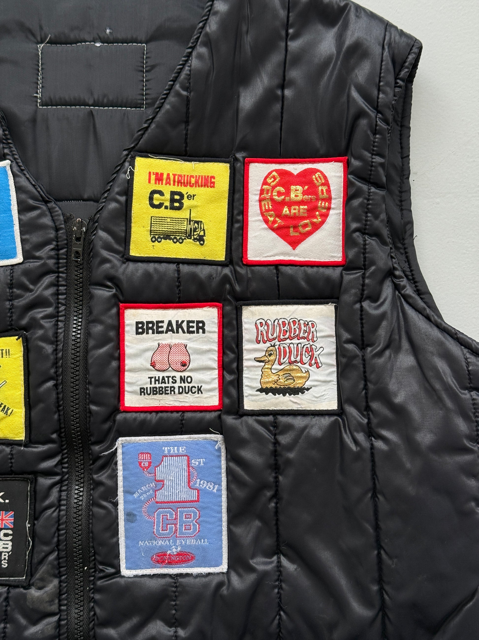 CB Radio Nuts Patch Quilted 70s/80s Vintage Gilet Vest - XL