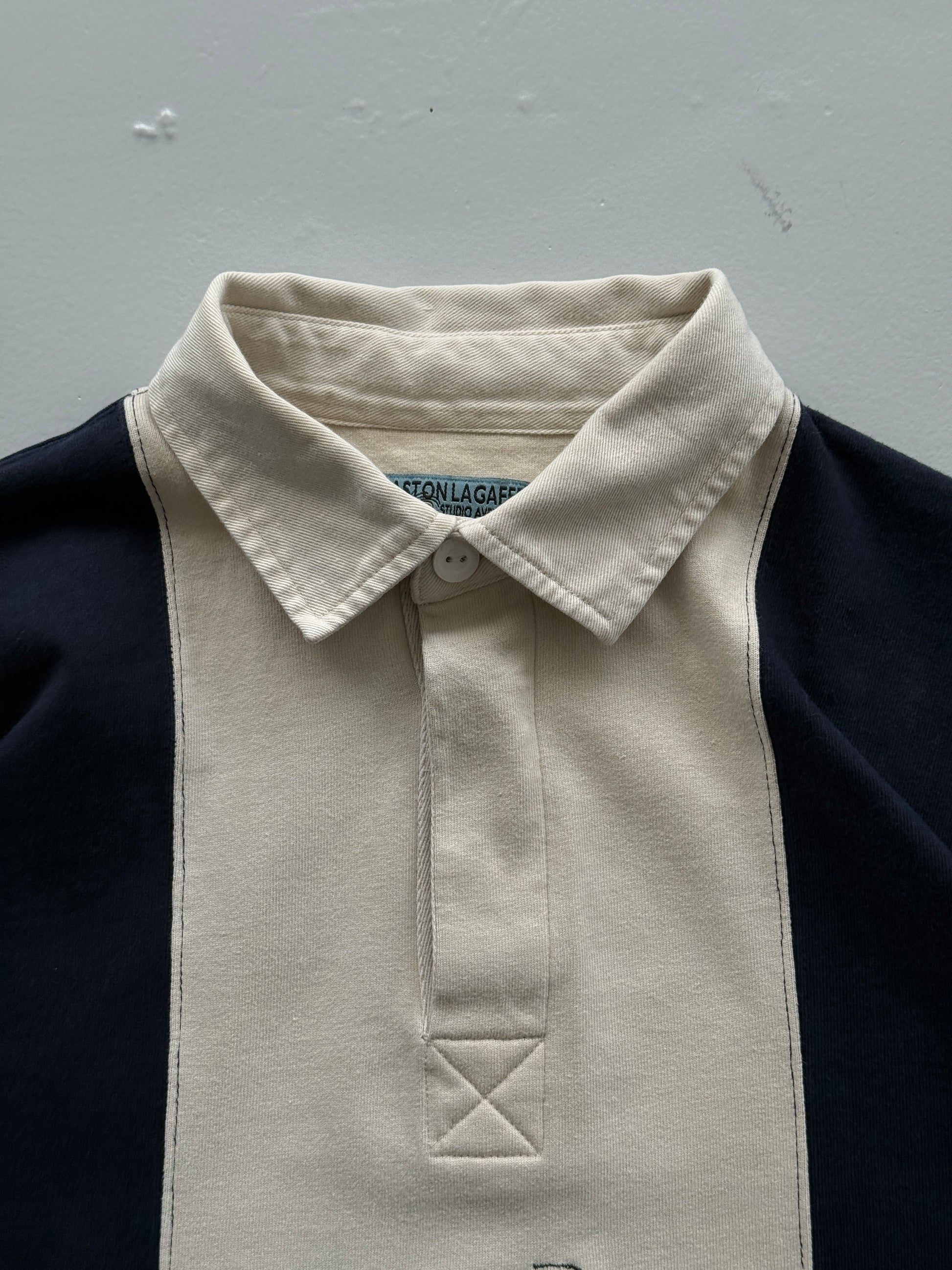 Gaston Lagaffe Studio Adventures Golf Graphic 90's Long Sleeve Rugby Polo - Medi