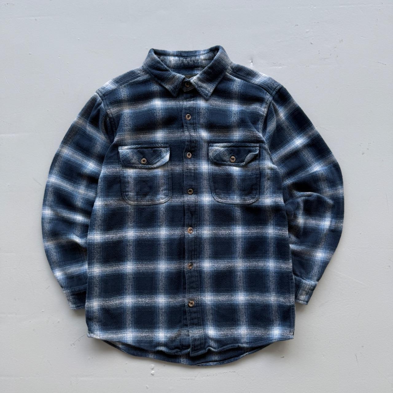 Blue Plaid Field and Stream 90’s Vintage Flannel Shirt - Medium