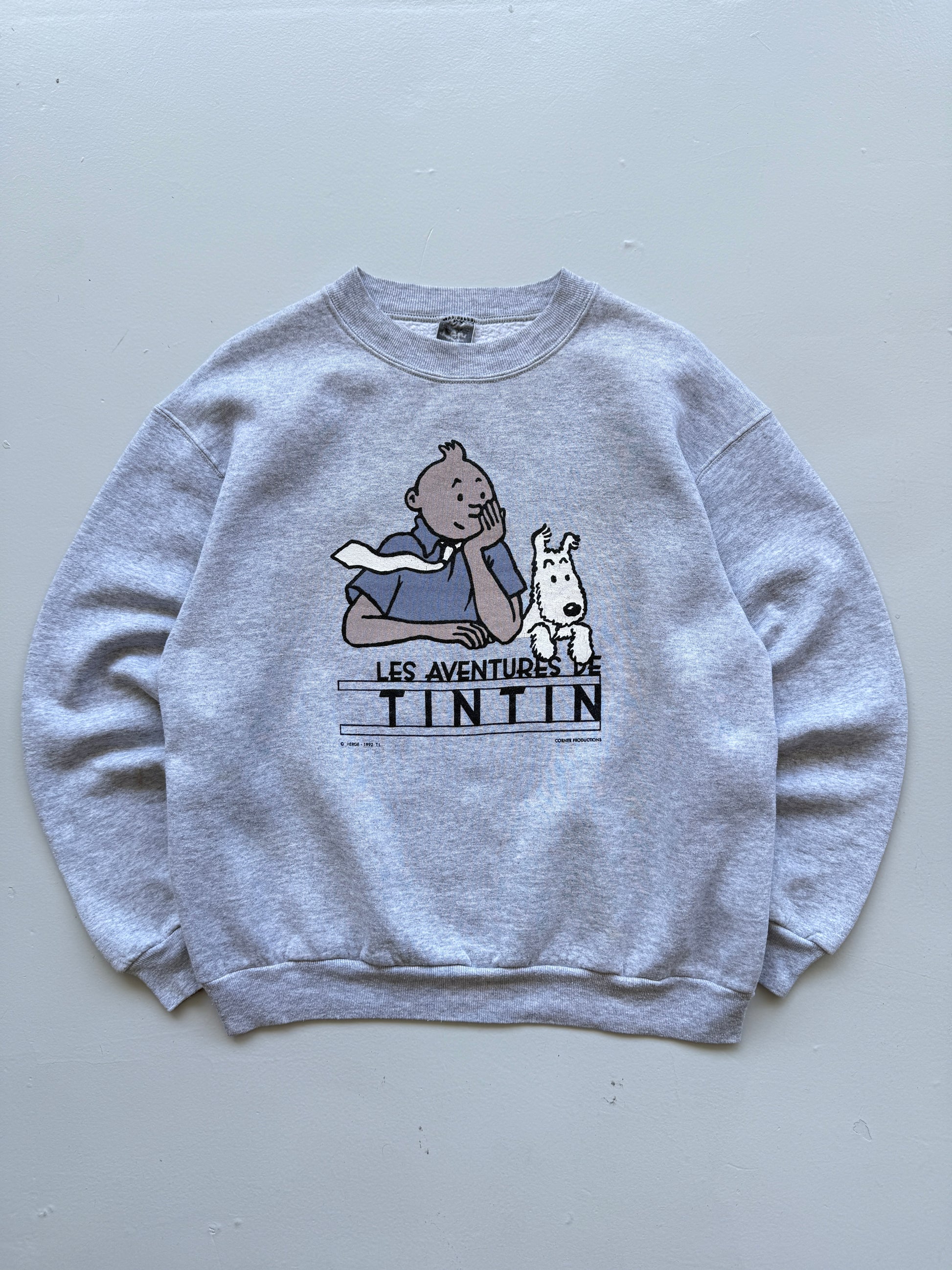 Les Aventures de Tintin 1992 Vintage Graphic Sweatshirt - Medium
