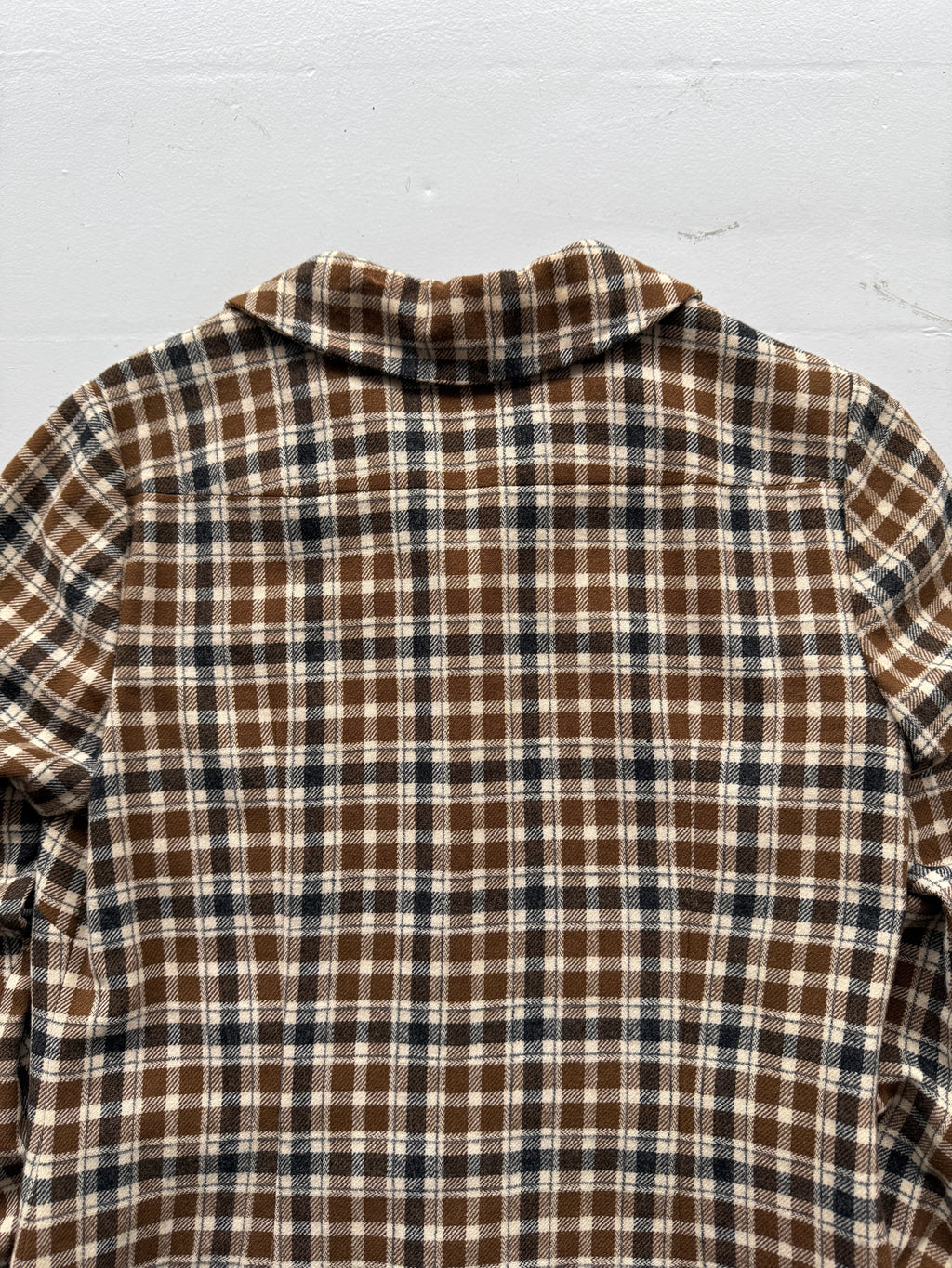 Brown Check Pendleton 80's Vintage Lined Wool Dress - UK 14