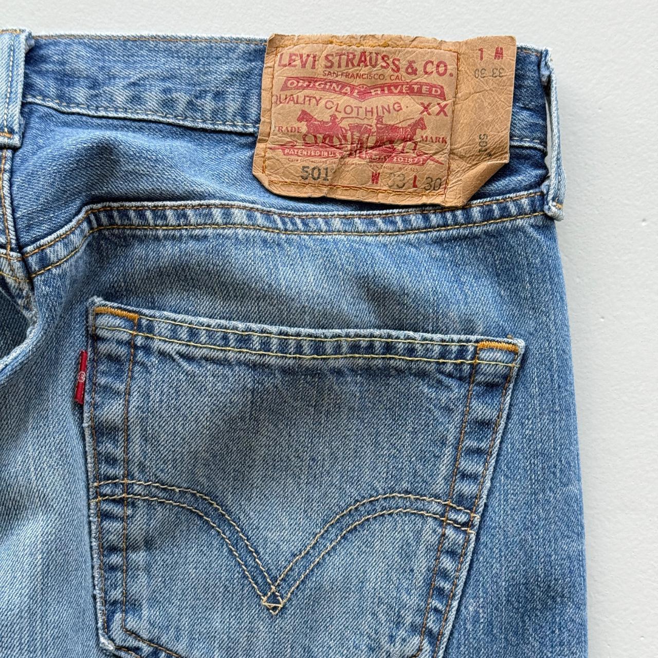 Blue Levi's 501 Denim 00's Vintage Jeans - 34” x 29”