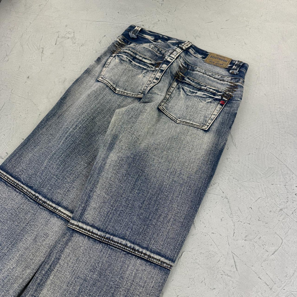 Mens Y2K Panelled Denim Jeans - 30” x 30”