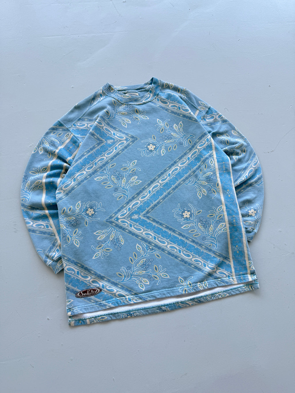 Sun Valley Paisley Print 90's Vintage Surf Sweatshirt - Large Oversized