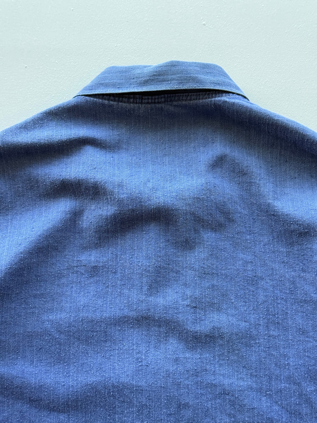 Blue French Chore Jacket 90's Vintage Herringbone Workwear CH309 - Medium