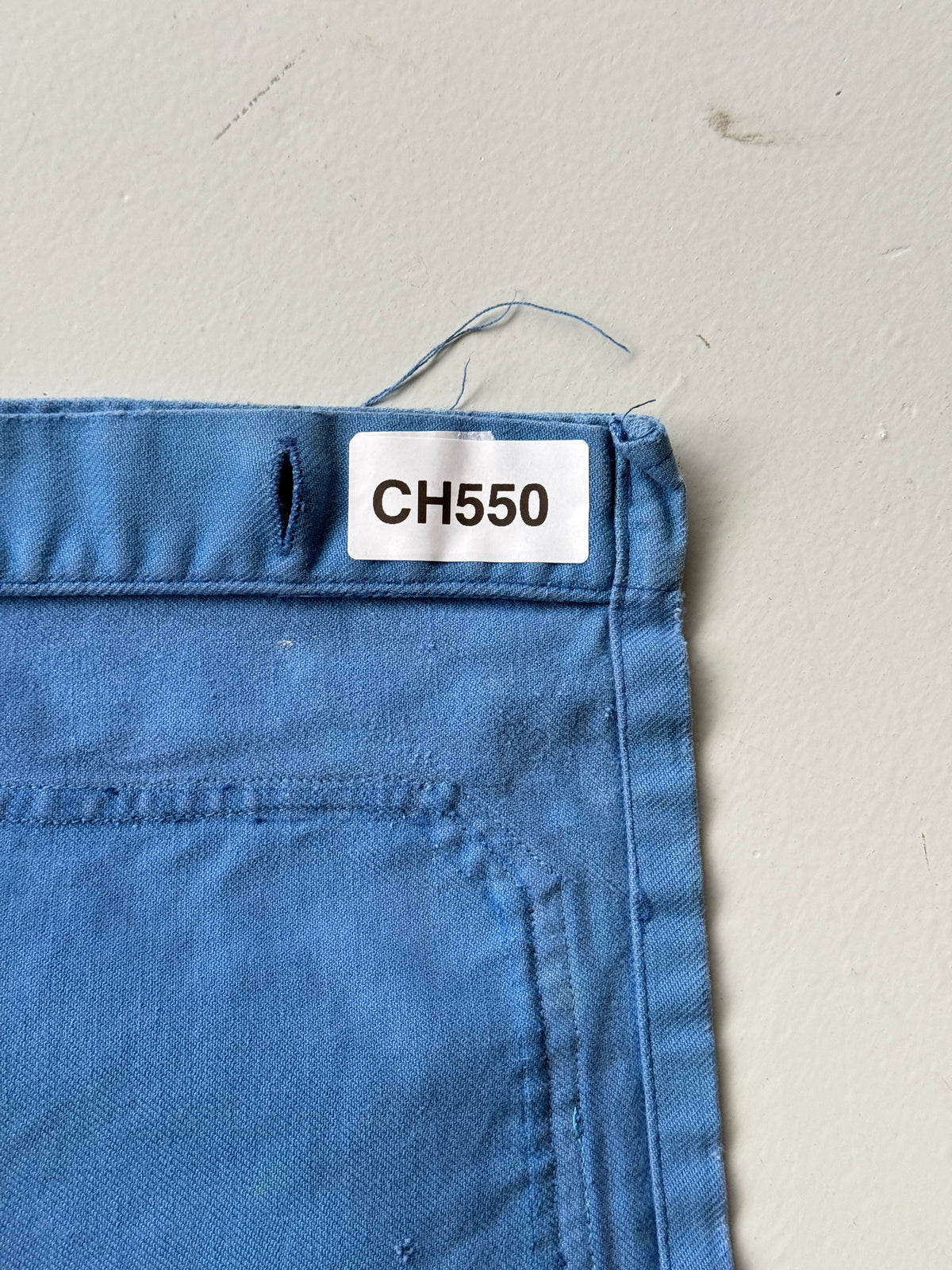 Thrashed Blue French 1970's Vintage Workwear Chore Jacket CH550 - Medium