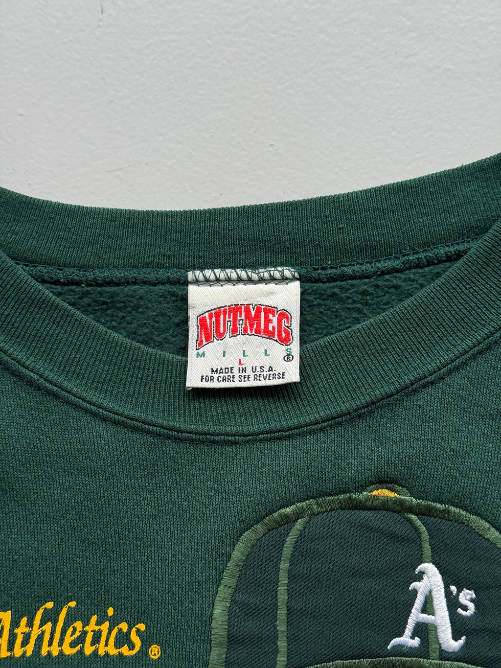 Nutmeg Mills Oakland Athletics Cooperstown 90's Vintage Sweatshirt - Large