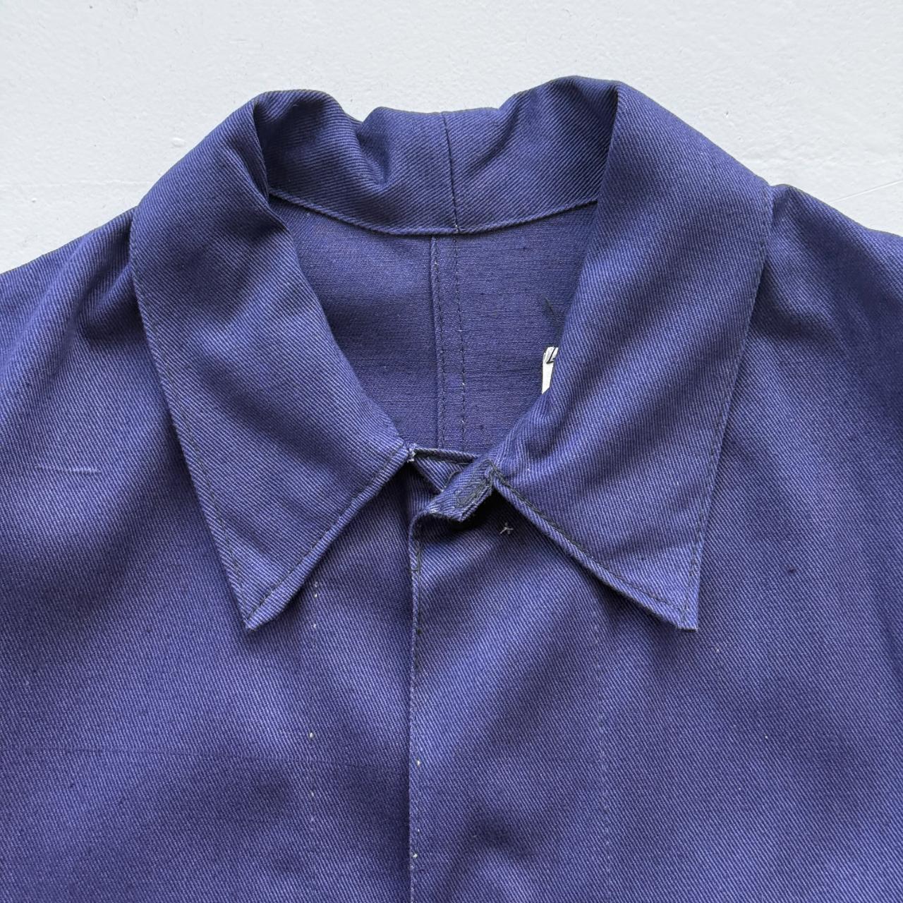 Indigo Blue WMO Made in Britain Deadstock Workwear 60's Chore Jacket Shirt - Large