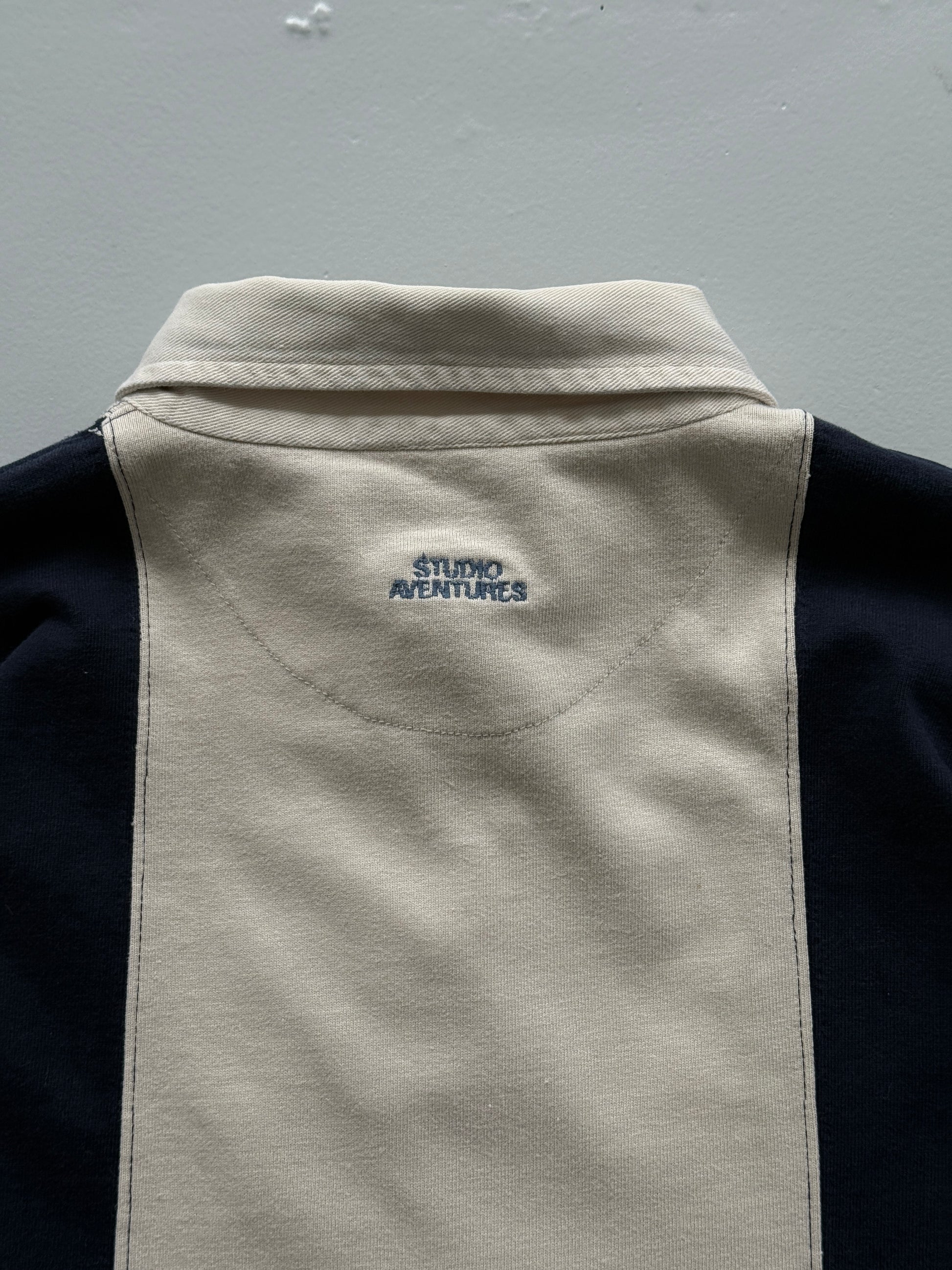 Gaston Lagaffe Studio Adventures Golf Graphic 90's Long Sleeve Rugby Polo - Medi