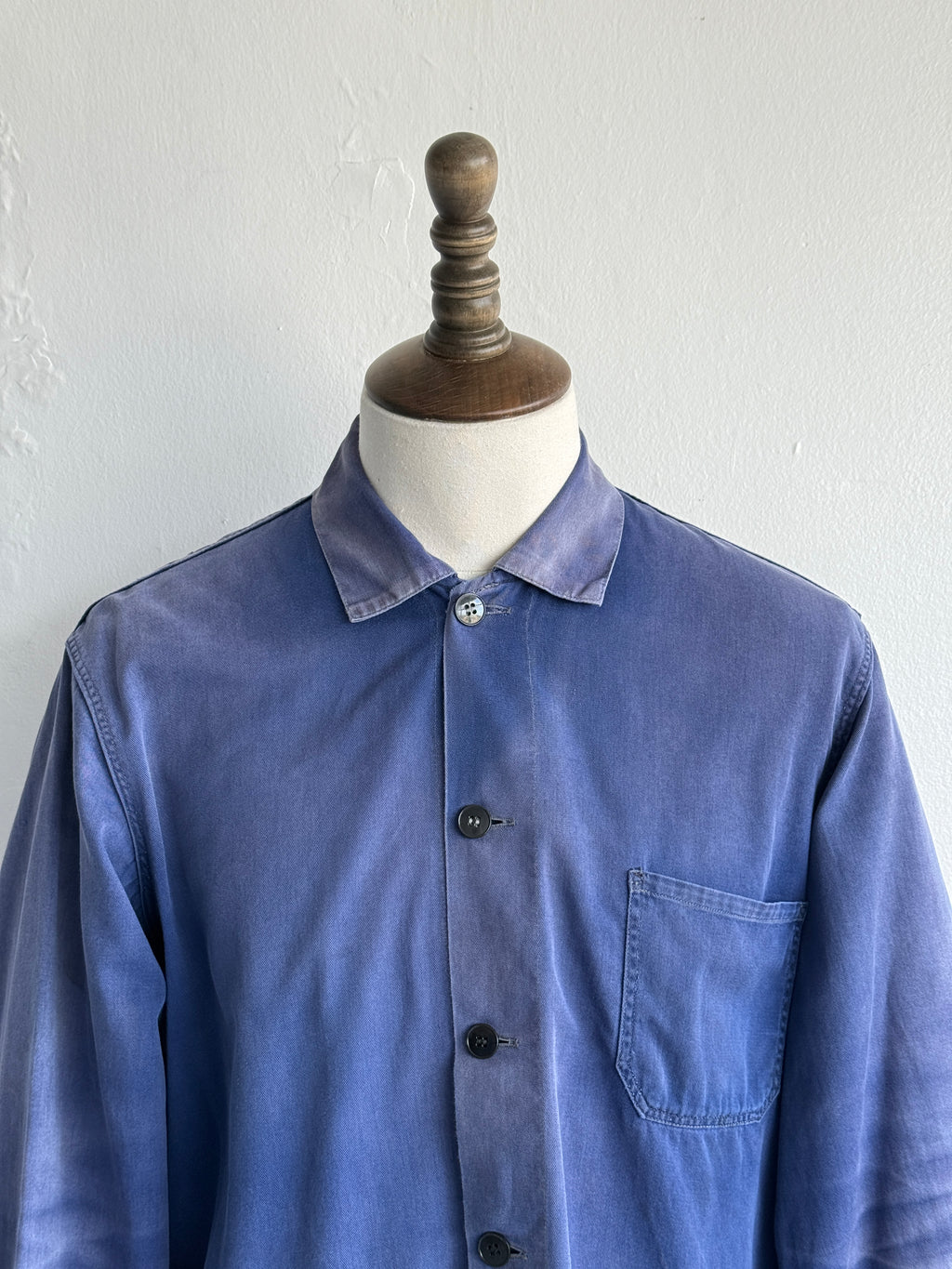 Thrashed Blue French 1950's Vintage Workwear Chore Jacket CH487 - Small