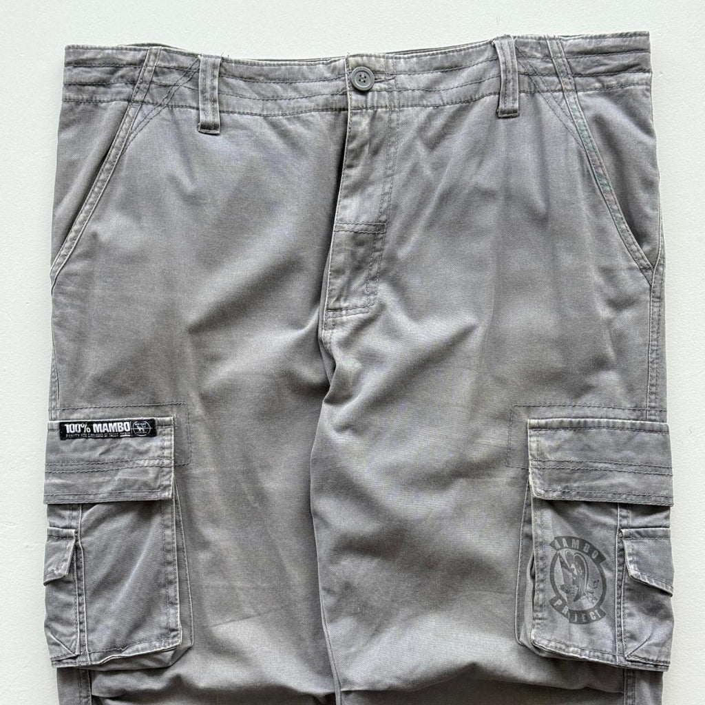 Grey Mambo Cotton 90's Vintage Surfer Cargo's - 38” x 30”