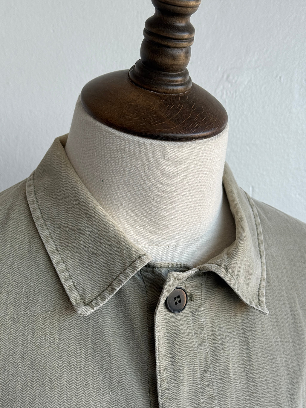 Faded Green French 1960s Vintage Workwear Chore Jacket CH453 - Medium