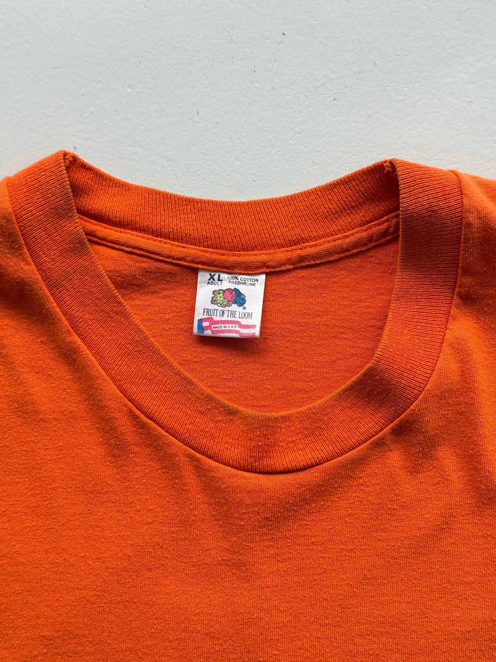 Orange Budweiser 90's Vintage Single Stitch Graphic T-Shirt - XL