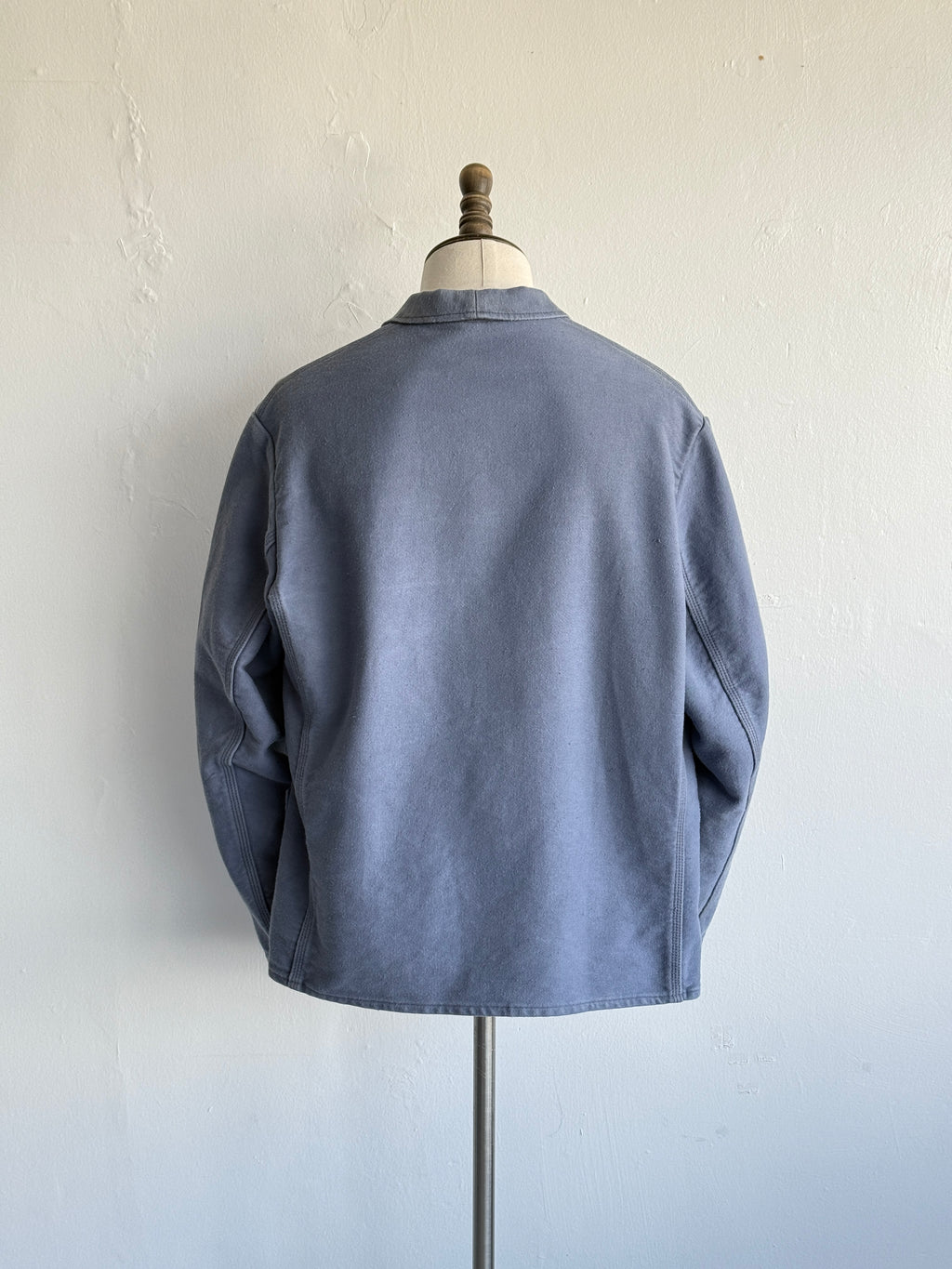 Faded Blue Moleskin German Made 60's Vintage Workwear Chore Jacket CH472 - Large