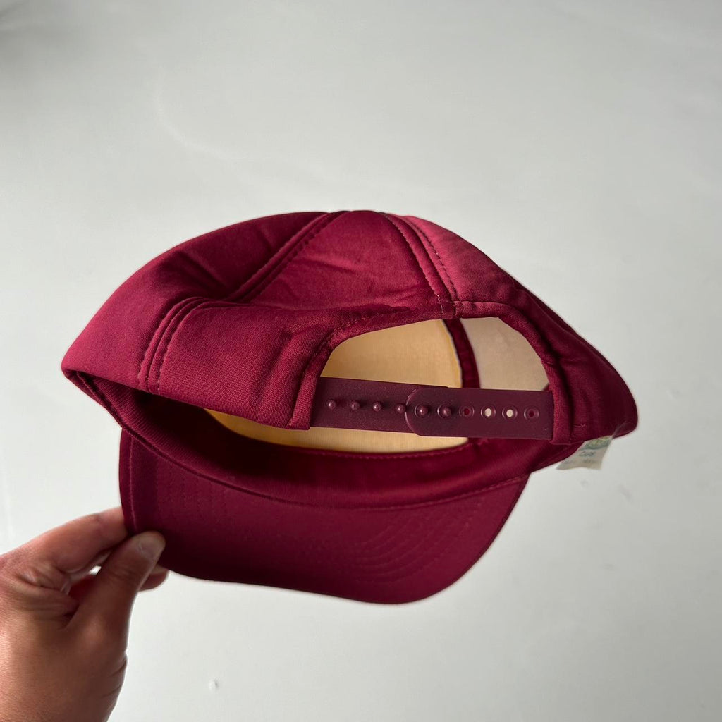 Burgundy Red Bar V Van Mesh and Foam Trucker SnapBack Cap