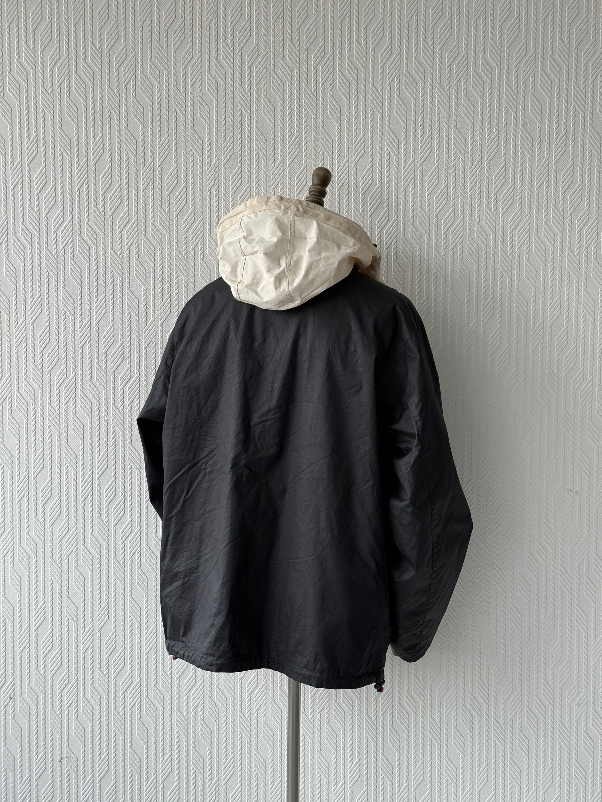 Black / Cream Reversible Tommy Hilfiger 00's Vintage Deck Jacket - Large