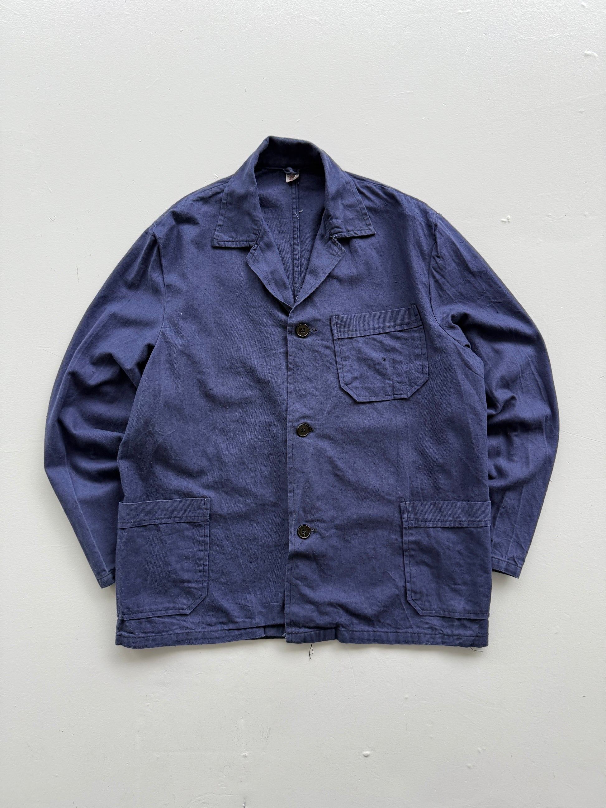 Navy Blue French Chore Jacket 80's Vintage Workwear CH158 - Small