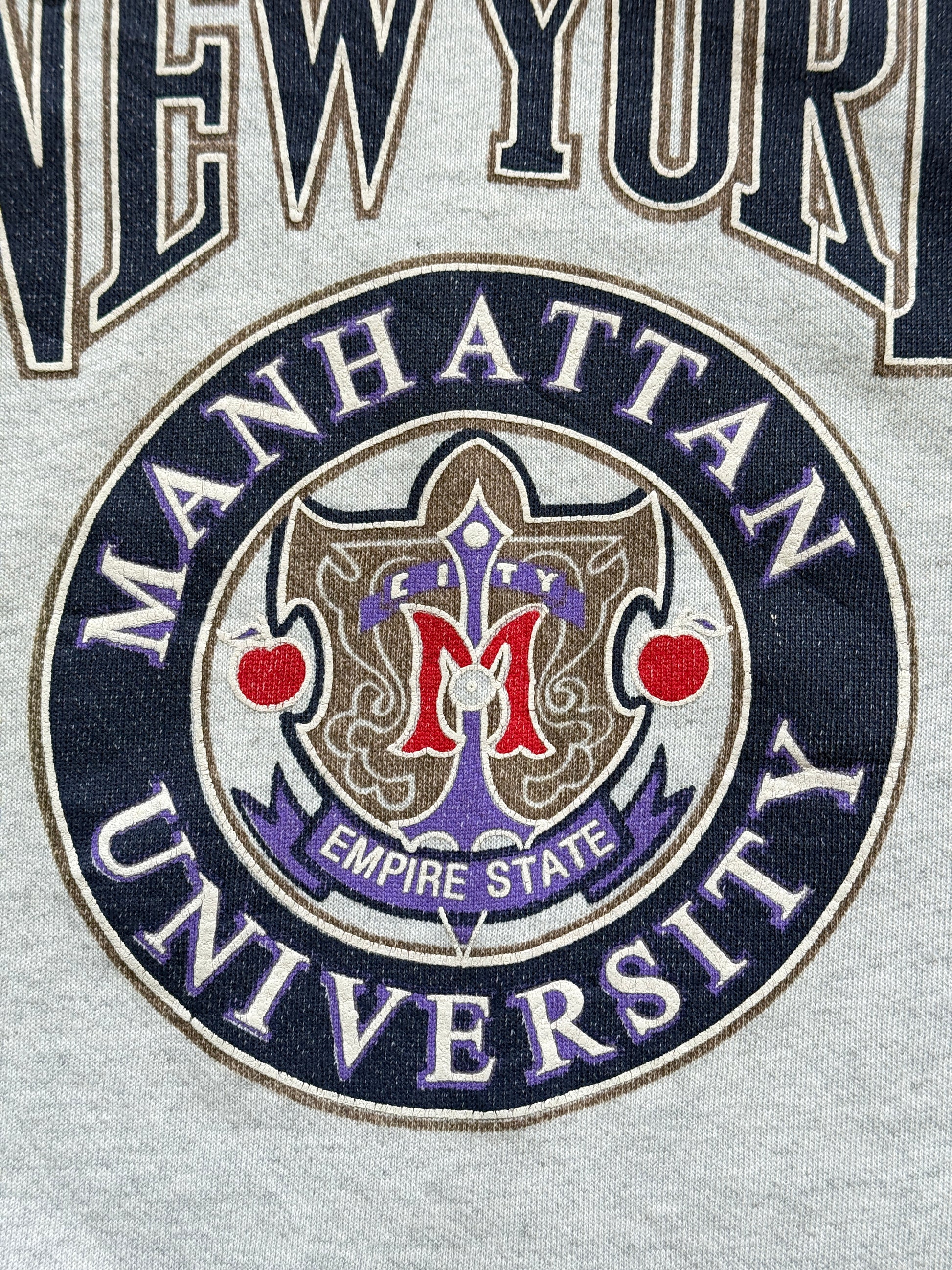 Grey New York 90's Vintage Graphic Tourist Sweatshirt Jumper - Small