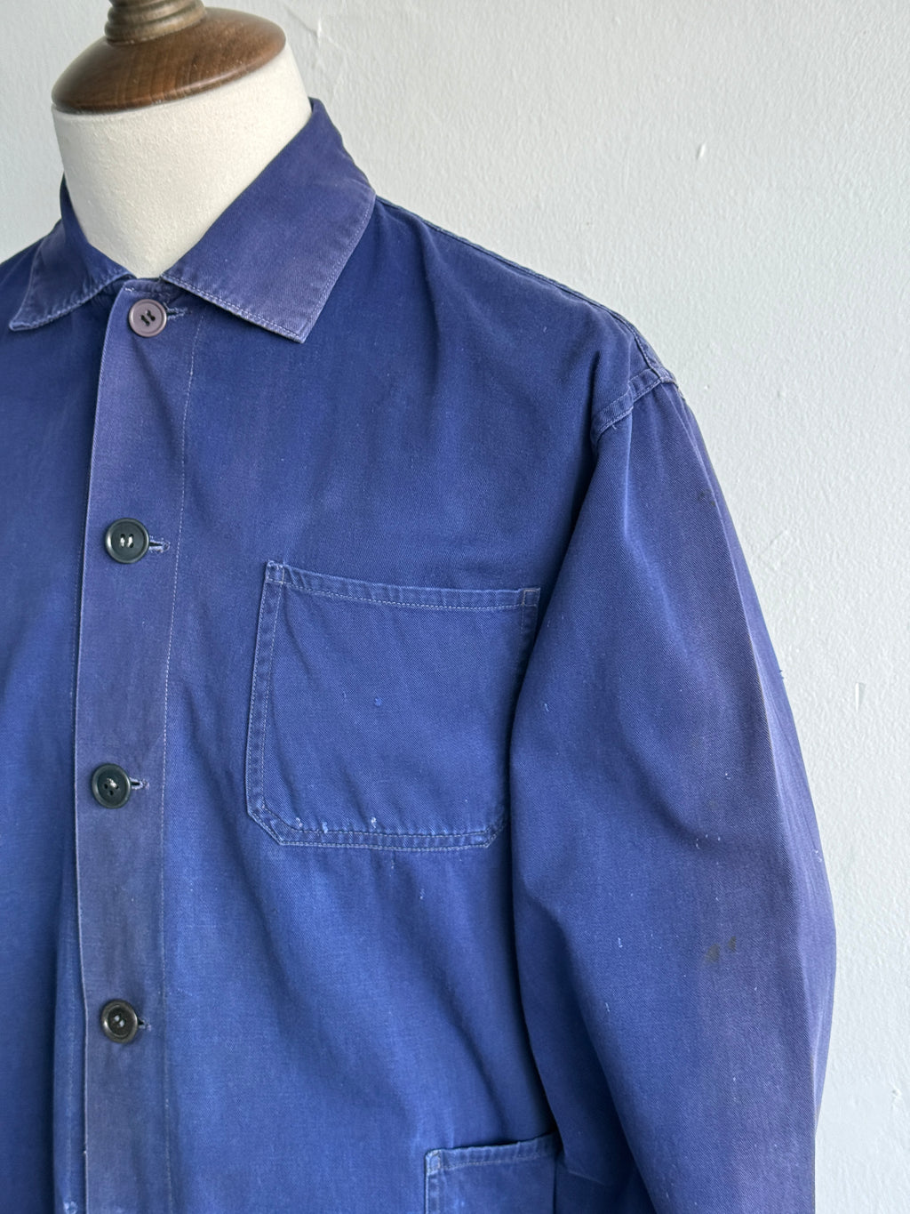 Faded Blue Friendship 1960s Vintage Workwear Chore Jacket CH474 - Medium Boxy