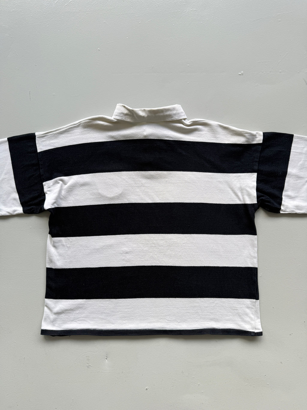 Navy Striped Twickenham 90's Vintage Long Sleeve Rugby Jersey Polo - Cropped XL
