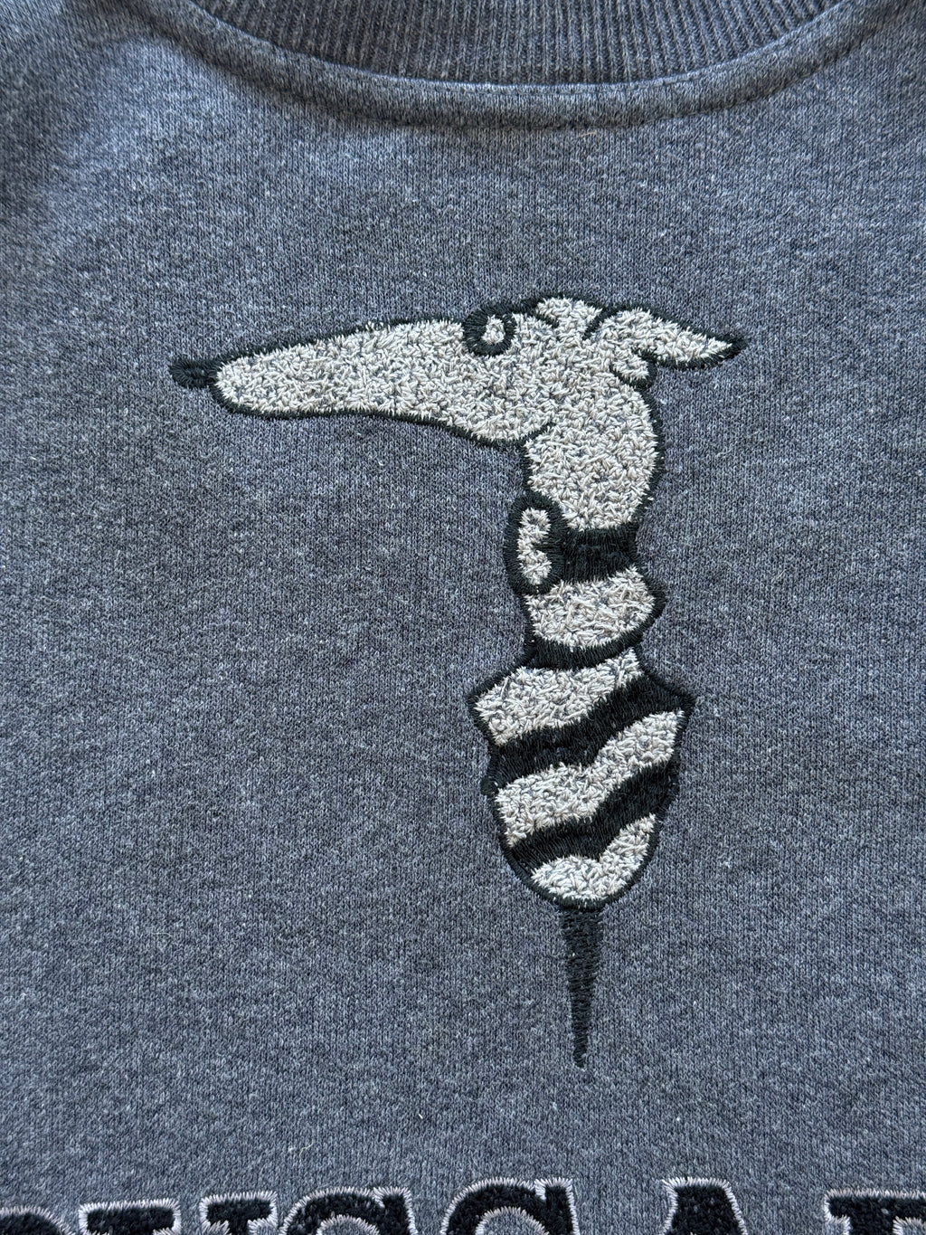 Grey Trussardi 90's Vintage Designer Italian Graphic Sweatshirt - Medium