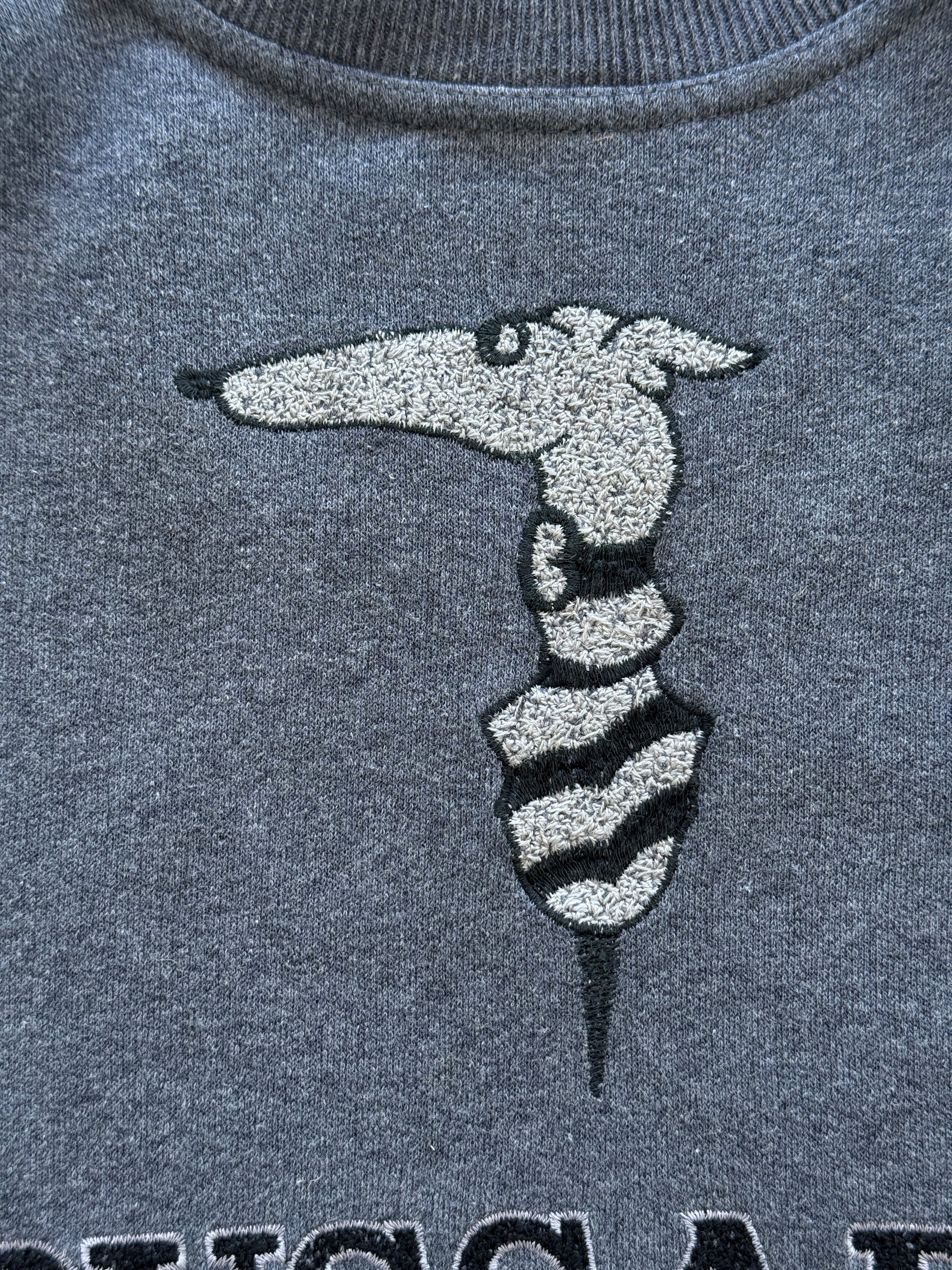 Grey Trussardi 90's Vintage Designer Italian Graphic Sweatshirt - Medium