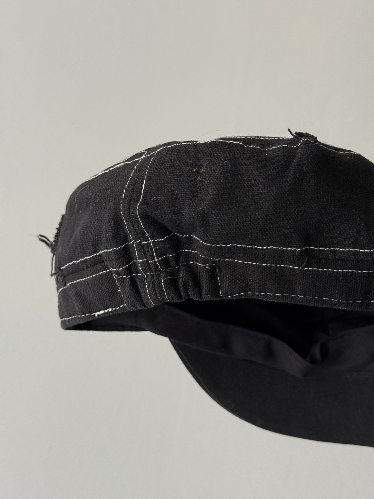 Black Studded Crucifix Y2K Cadet Cap Military Style 00's Grunge Aesthetic