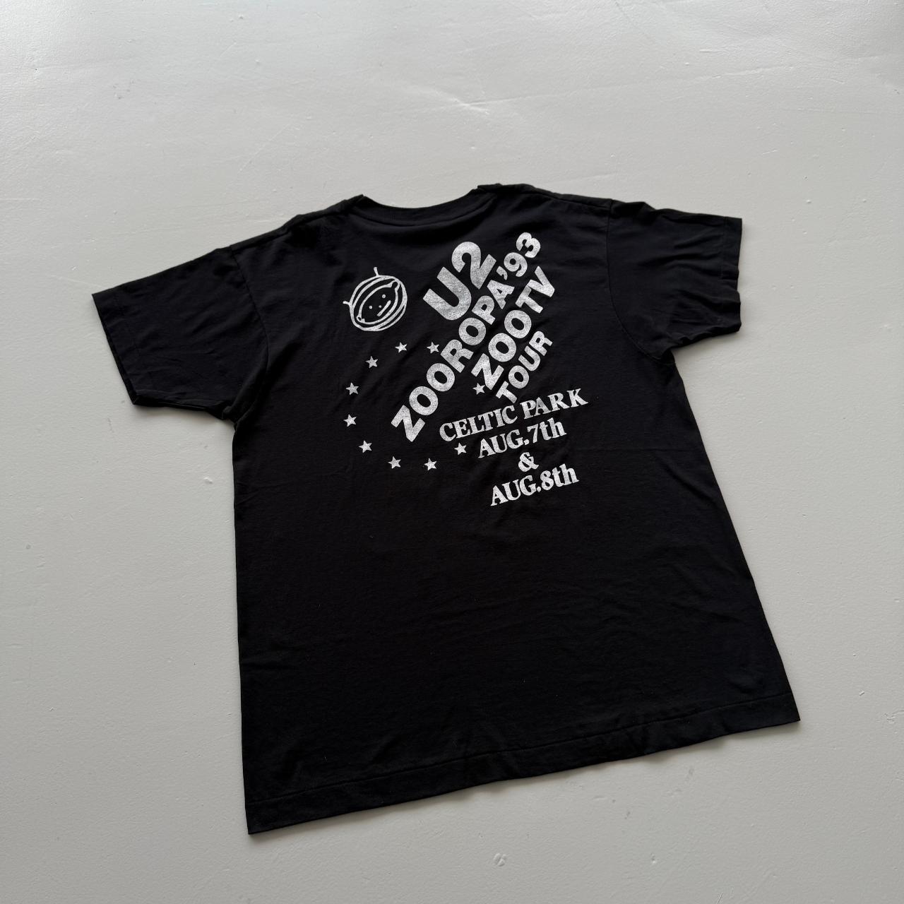 Black 1993 Rare U2 Zooropa Vintage 90's Band T-shirt - Large