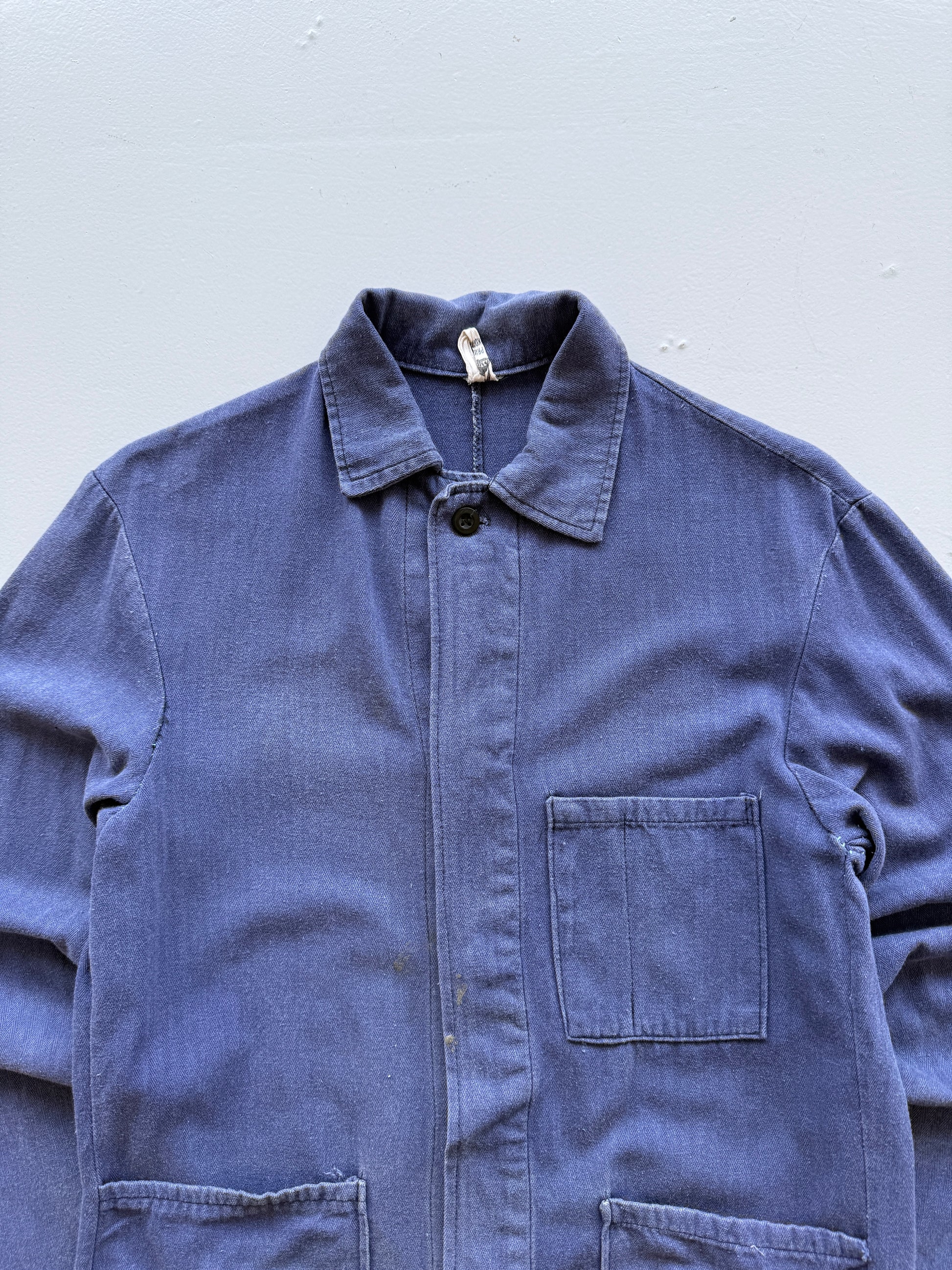 Navy French Workwear Vintage Herringbone Twill Chore Jacket CH038 - Slim Medium